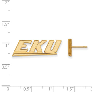 10k Gold LogoArt Eastern Kentucky University E-K-U Small Post Earrings