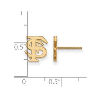 14k Gold LogoArt Florida State University F-S Extra Small Post Earrings