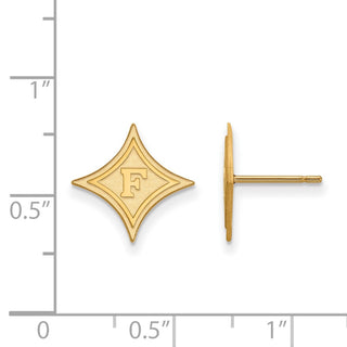 10k Gold LogoArt Furman University Small Post Earrings