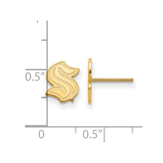 14k Gold NHL LogoArt Seattle Kraken XS Post Earrings
