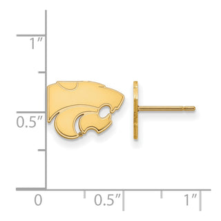 10k Gold LogoArt Kansas State University Wildcat Extra Small Post Earrings