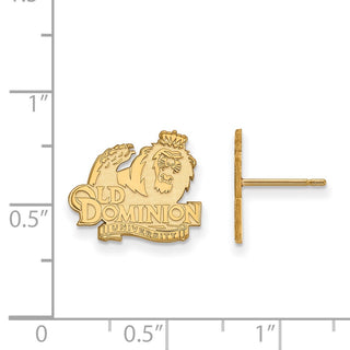Sterling Silver Gold-plated LogoArt Old Dominion University Small Post Earrings