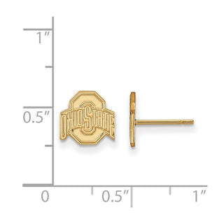 Sterling Silver Gold-plated LogoArt The Ohio State University Extra Small Post Earrings