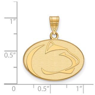 Sterling Silver Gold-plated LogoArt Penn State University Lion Medium Pendant