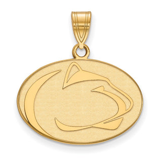 Sterling Silver Gold-plated LogoArt Penn State University Lion Medium Pendant