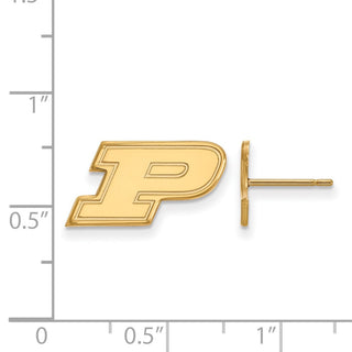 14k Gold LogoArt Purdue University Letter P Extra Small Post Earrings