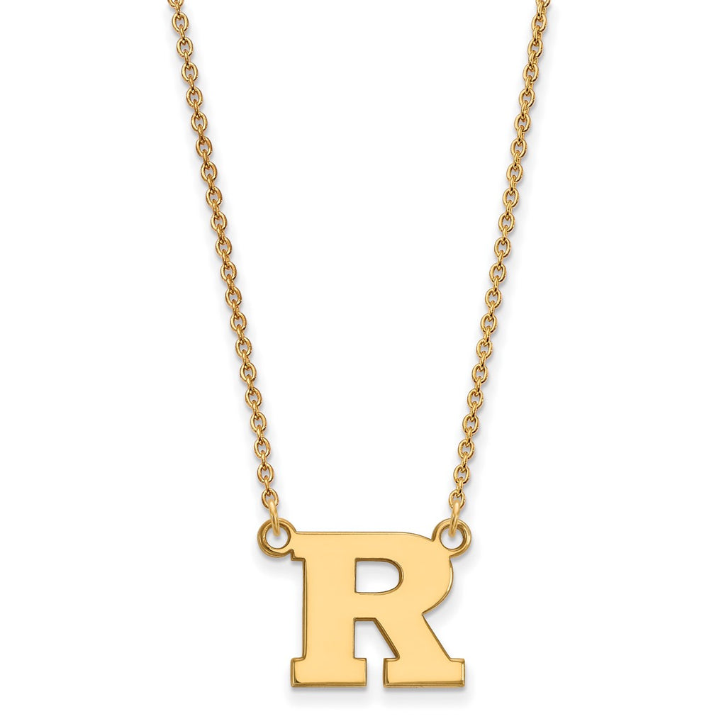 14k Gold LogoArt Rutgers University Letter R Small Pendant 18 inch Nec ...