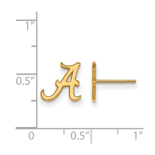 14k Gold LogoArt University of Alabama Letter A Extra Small Post Earrings