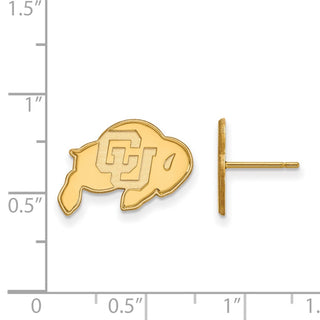 14k Gold LogoArt University of Colorado Buffalo Small Post Earrings