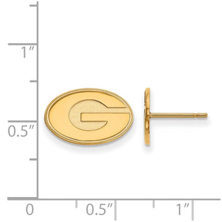 Sterling Silver Gold-plated LogoArt University of Georgia Letter G Extra Small Post Earrings
