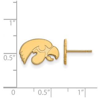 10k Gold LogoArt University of Iowa Hawk Extra Small Post Earrings
