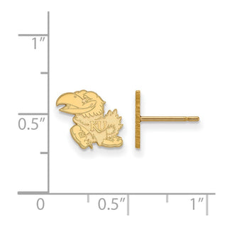 14k Gold LogoArt University of Kansas Jayhawk Extra Small Post Earrings 4Y008UKS