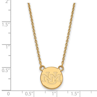 10k Gold LogoArt University of New Mexico Small Pendant 18 inch Necklace