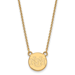 Sterling Silver Gold-plated LogoArt University of New Mexico Small Pendant 18 inch Necklace