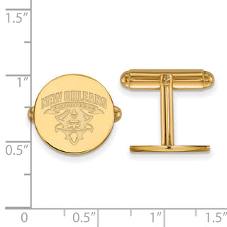 Sterling Silver Gold-plated LogoArt University of New Orleans U-N-O Cuff Links