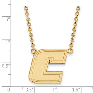 10k Gold LogoArt University of Tennessee at Chattanooga Letter C Large Pendant 18 inch Necklace