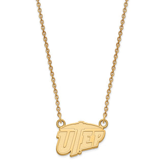 14k Gold LogoArt University of Texas at El Paso Small Pendant 18 inch Necklace