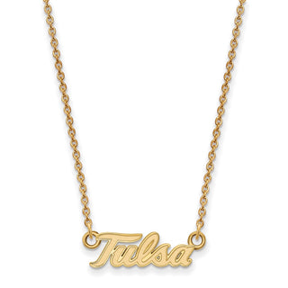 10k Gold LogoArt University of Tulsa T-U Small Pendant 18 inch Necklace