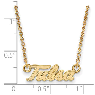 10k Gold LogoArt University of Tulsa T-U Small Pendant 18 inch Necklace