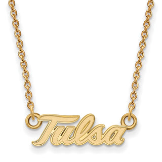 14k Gold LogoArt University of Tulsa T-U Small Pendant 18 inch Necklace
