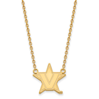Sterling Silver w/Gold-plating LogoArt Vanderbilt University Large Pendant w/Necklace