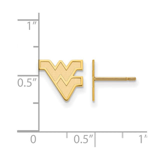 14k Gold LogoArt West Virginia University W-V Extra Small Post Earrings