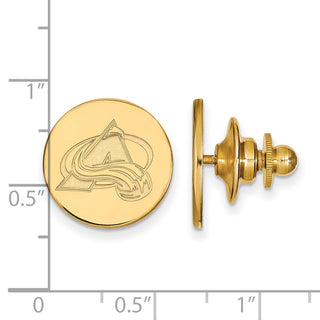 Sterling Silver Gold-plated NHL LogoArt Colorado Avalanche Lapel Pin