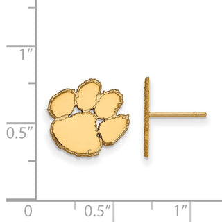 10k Gold LogoArt Clemson University Tiger Paw Small Post Earrings