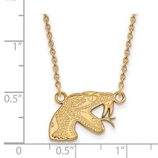 14k Gold LogoArt Florida A and M University Rattler Small Pendant 18 inch Necklace