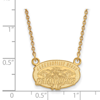 10k Gold LogoArt Jacksonville State University Small Pendant 18 inch Necklace