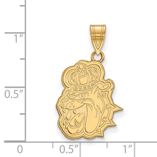 10k Gold LogoArt James Madison University Duke Dog Large Pendant