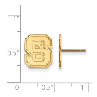 10k Gold LogoArt North Carolina State University N-C-S Small Post Earrings