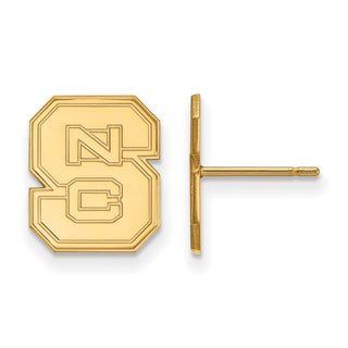 10k Gold LogoArt North Carolina State University N-C-S Small Post Earrings