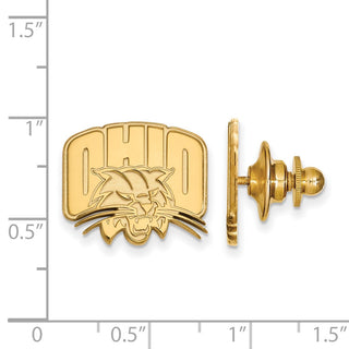 Sterling Silver Gold-plated LogoArt Ohio University Lapel Pin