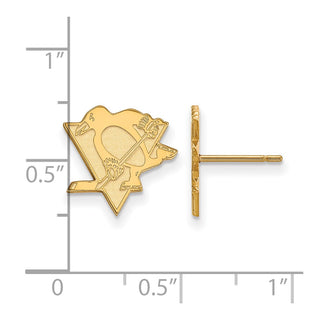 10k Gold NHL LogoArt Pittsburgh Penguins Small Post Earrings