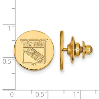 Sterling Silver Gold-plated NHL LogoArt New York Rangers Lapel Pin