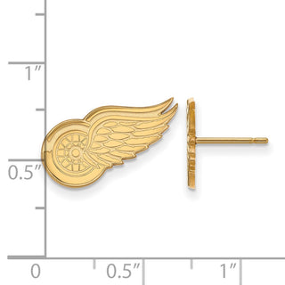 10k Gold NHL LogoArt Detroit Red Wings Small Post Earrings