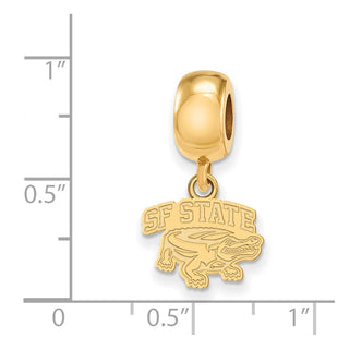 Sterling Silver Gold-plated LogoArt San Francisco State University Extra Small Dangle Bead Charm