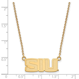 10k Gold LogoArt Southern Illinois University S-I-U Small Pendant 18 inch Necklace
