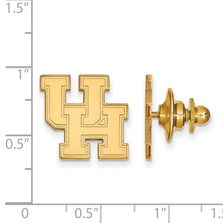 Sterling Silver Gold-plated LogoArt University of Houston U-H Lapel Pin