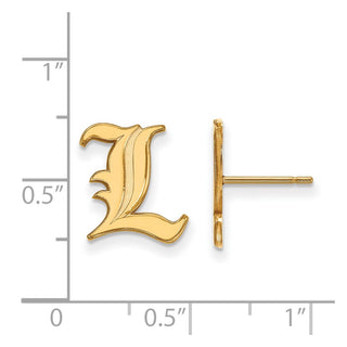 10k Gold LogoArt University of Louisville Letter L Small Post Earrings
