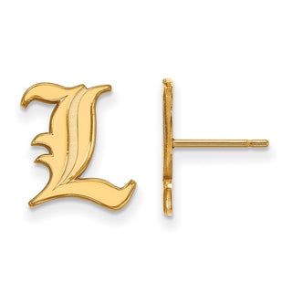 14k Gold LogoArt University of Louisville Letter L Small Post Earrings