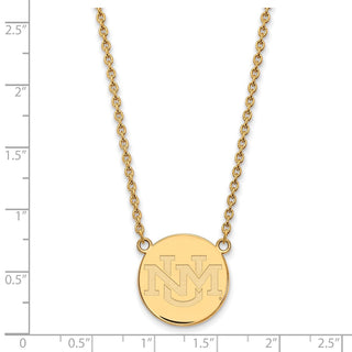10k Gold LogoArt University of New Mexico Large Pendant 18 inch Necklace 1Y009UNM-18