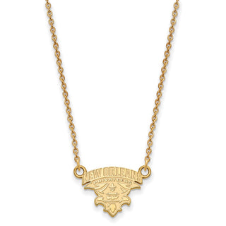 14k Gold LogoArt University of New Orleans U-N-O Small Pendant 18 inch Necklace