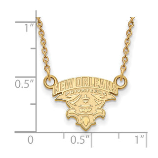10k Gold LogoArt University of New Orleans U-N-O Small Pendant 18 inch Necklace