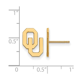 10k Gold LogoArt University of Oklahoma O-U Small Post Earrings