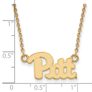 14k Gold LogoArt University of Pittsburgh Small Pendant 18 inch Necklace