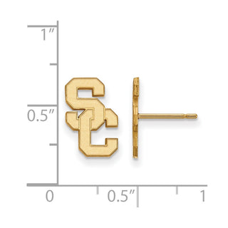 10k Gold LogoArt University of Southern California S-C Small Post Earrings