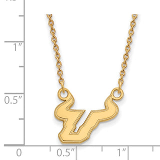 14k Gold LogoArt University of South Florida Bull Small Pendant 18 inch Necklace