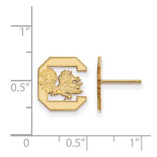 10k Gold LogoArt University of South Carolina Small Post Earrings